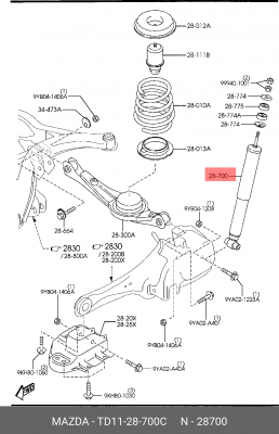 Амортизатор подвески TD11-28-700C MAZDA