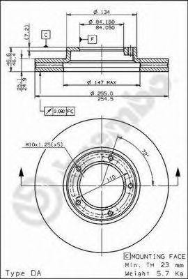 Тормозной диск 09.6710.10 BREMBO