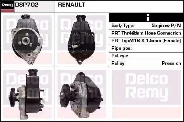 Гидравлический насос, рулевое управление DSP702 DELCO REMY