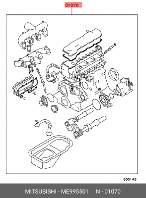 Комплект прокладок, двигатель ME995501 MITSUBISHI
