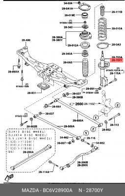 Амортизатор BC6V28900A MAZDA