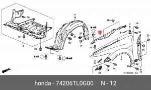 Деталь 74206TL0G00 HONDA