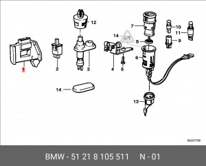 Фиксатор замка двери 51 21 8 105 511 BMW