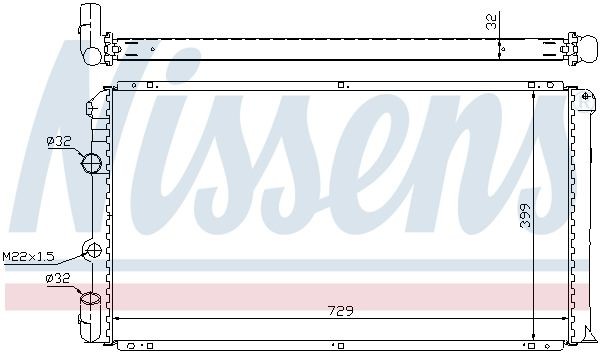 Радиатор, охлаждение двигател 63936A NISSENS
