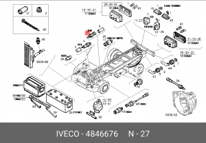 Выключатель, фара заднего хода 4846676 IVECO