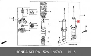 Амортизатор 52611ST7A01 HONDA