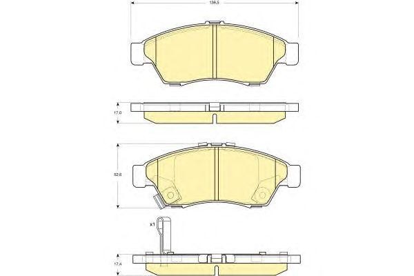 Комплект тормозных колодок, диско 6132909 GIRLING
