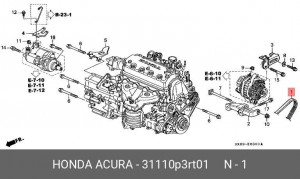 Поликлиновой ремень 31110-P3R-T01 HONDA
