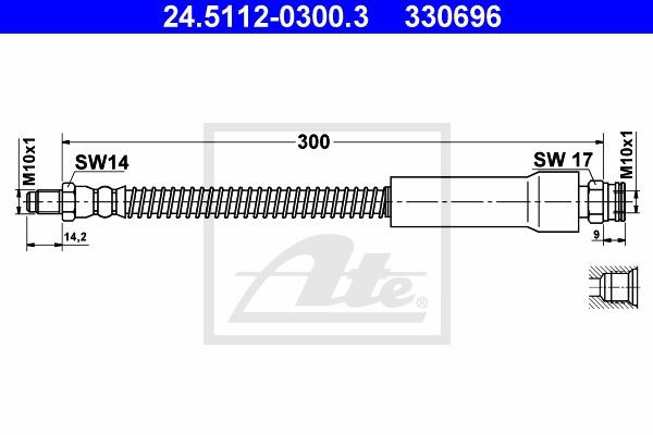Тормозной шланг 24.5112-0300.3 ATE