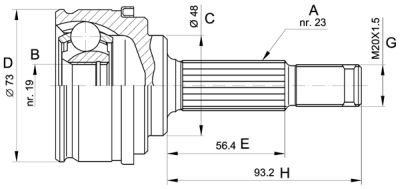 ШРУС NI-43 HDK