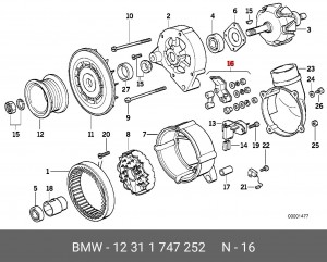 Ремкомплект, генератор 12 31 1 747 252 BMW