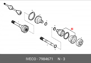 Пыльник, приводной вал 7984671 IVECO