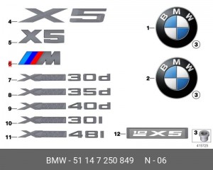 Эмблема 51 14 7 250 849 BMW