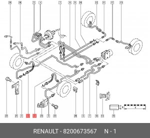 Тормозной шланг 8200673567 RENAULT