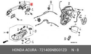 Ручка двери наружная 72140SNBG01ZD HONDA