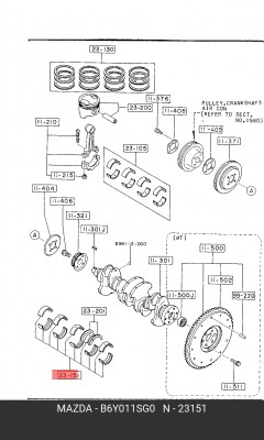 Подшипник коленвала B6Y0-11-SG0 MAZDA