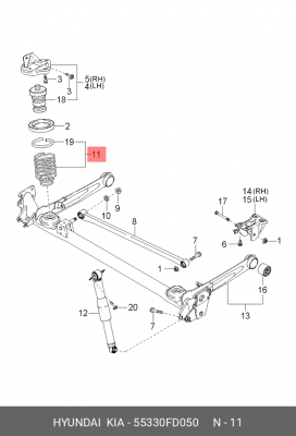 Пружина подвески 55330FD050 HYUNDAI KIA