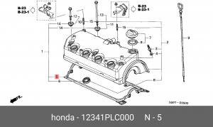 Прокладка, крышка головки цилиндра 12341PLC000 HONDA