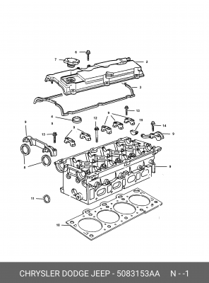 Комплект прокладок, головка цилиндра 5083 153AA CHRYSLER