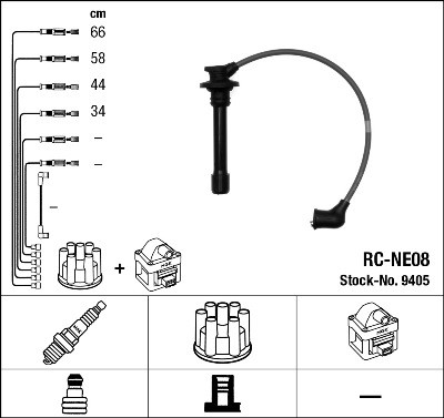 Ккомплект проводов зажигания RCNE08 NGK NTK