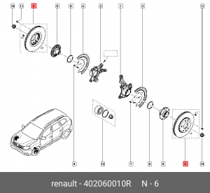 Диск тормозной 402060010R RENAULT