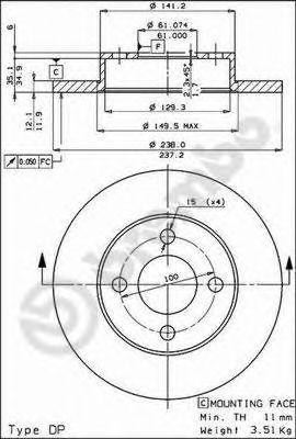 Тормозной диск 08.2958.20 BREMBO