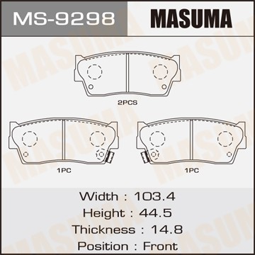 Колодки тормозные дисковые MS9298 MASUMA