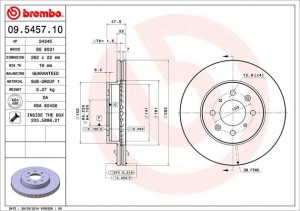 Тормозной диск 09.5457.10 BREMBO