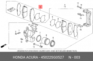 Комплект тормозных колодок, диско 45022SG0527 HONDA