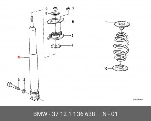 Амортизатор подвески 37 12 1 136 638 BMW
