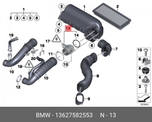 Расходомер воздуха 13 62 7 582 553 BMW