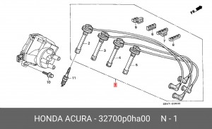 Ккомплект проводов зажигания 32700P0HA00 HONDA