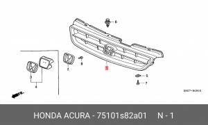 Решетка радиатора 75101S82A01 HONDA
