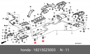 Кронштейн, система выпуска ОГ 18215SZ5003 HONDA