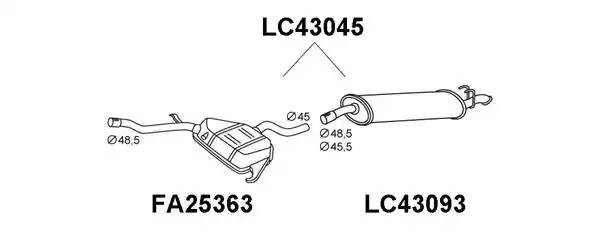 Глушитель выхлопных газов конечный LC43045 VENEPORTE