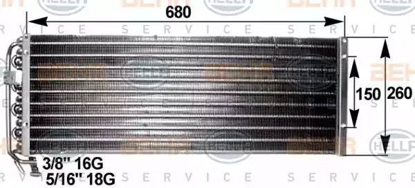 Конденсатор, кондиционер 8FC351300091 HELLA