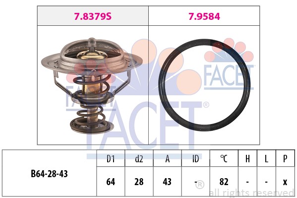 Термостат, охлаждающая жидкость 7.8649 FACET