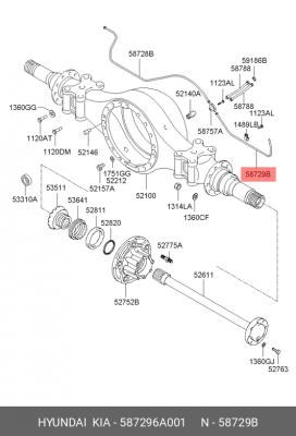 Трубка тормозная 587296A001 HYUNDAI KIA