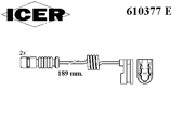 Сигнализатор, износ тормозных колодок 610377E ICER