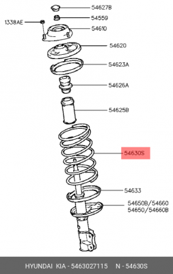 Пружина ходовой части 5463027115 HYUNDAI KIA