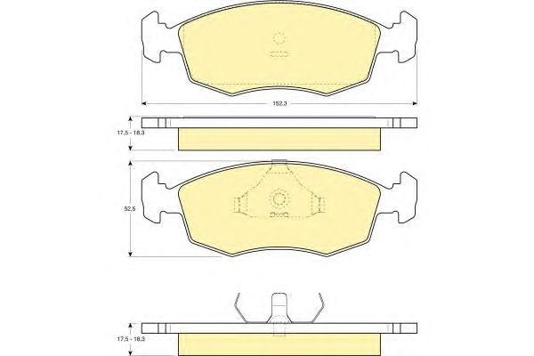 Комплект тормозных колодок, диско 6103712 GIRLING