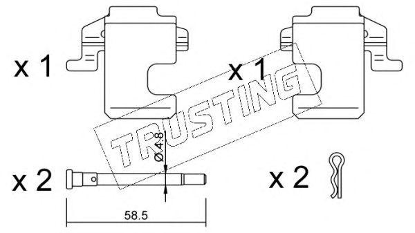 Комплектующие, колодки дискового тормоза KIT066 TRUSTING