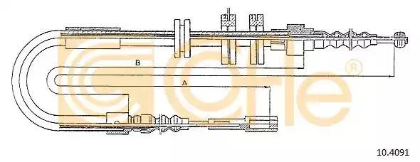 Трос ручного тормоза 104091 COFLE
