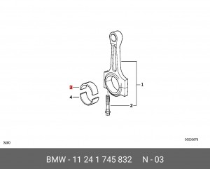 Вкладыши коренные коленвала 11 24 1 745 832 BMW