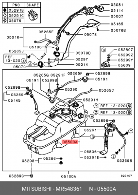 Насос электрический топливной системы в сборе MR548361 MITSUBISHI