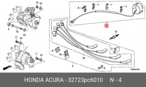 Провод высоковольтный системы зажигания 32723PC6010 HONDA