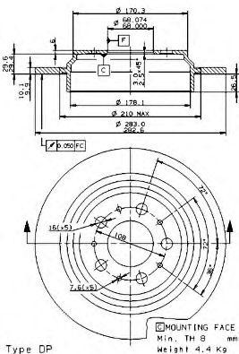 Тормозной диск 08.9462.10 BREMBO