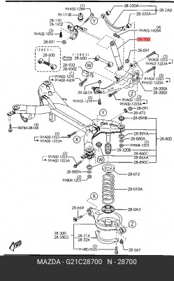 Амортизатор подвески G21C28700 MAZDA