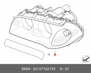Основная фара 63 12 7 162 195 BMW