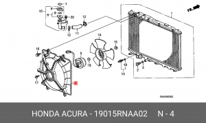 Вентилятор, охлаждение двигателя 19015RNAA02 HONDA